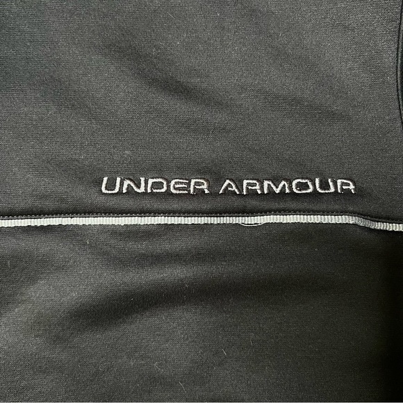 Under Armour Loose Fit Full Zip Hoodie Logo Sweatshirt in Black Men’s Sz L - Picture 9 of 12